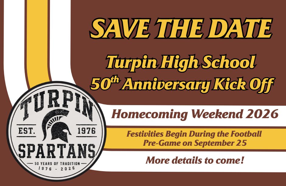 save the date graphic with THS anniversary logo
